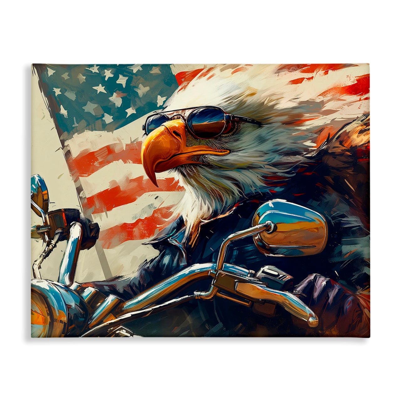Stupell Industries Patriotic Bald Eagle Canvas Wall Art